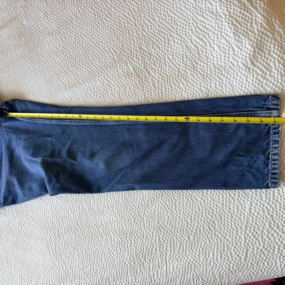 Lands End Womens‎ 14 High Rise Straight Leg Blue Denim Mom Jeans 100% Cotton